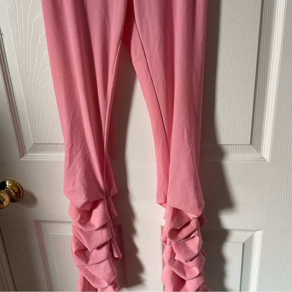 Pink Ruffle Leggings - Picture 6 of 9